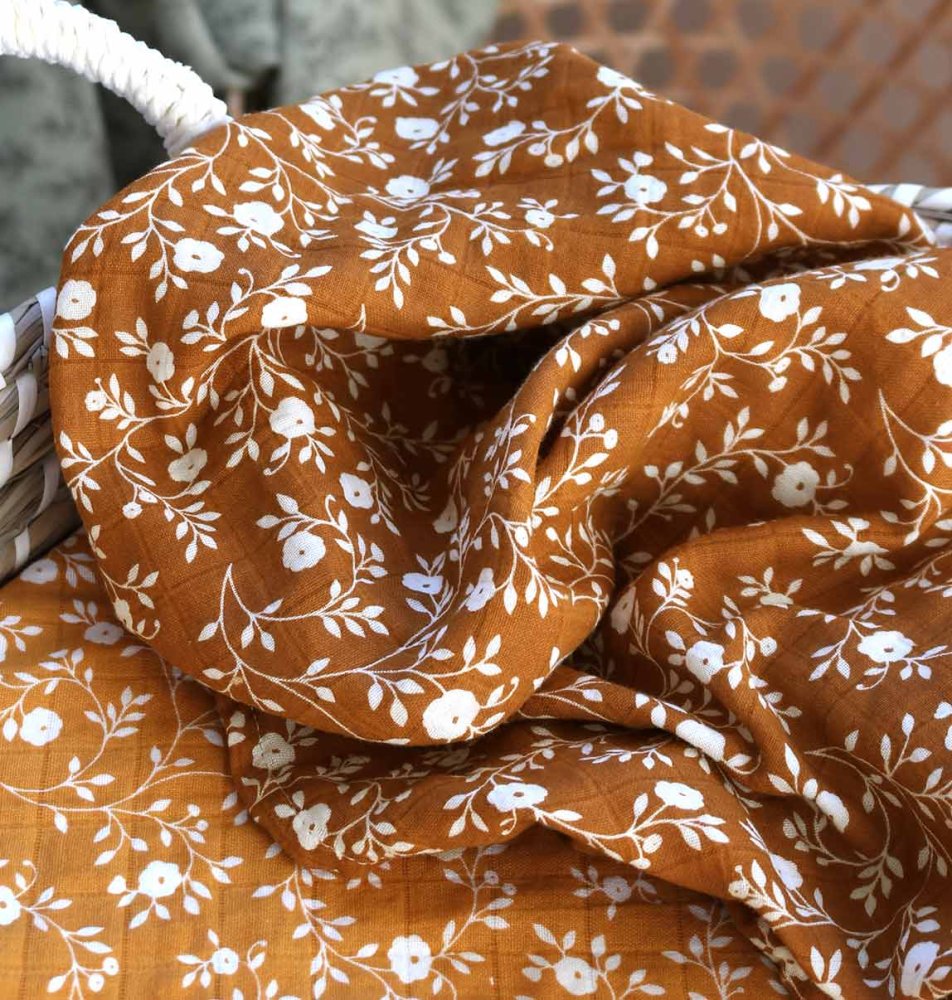 A Little Lovely Company - Linge de bain XL en mousseline, blossom - caramel – Image 5