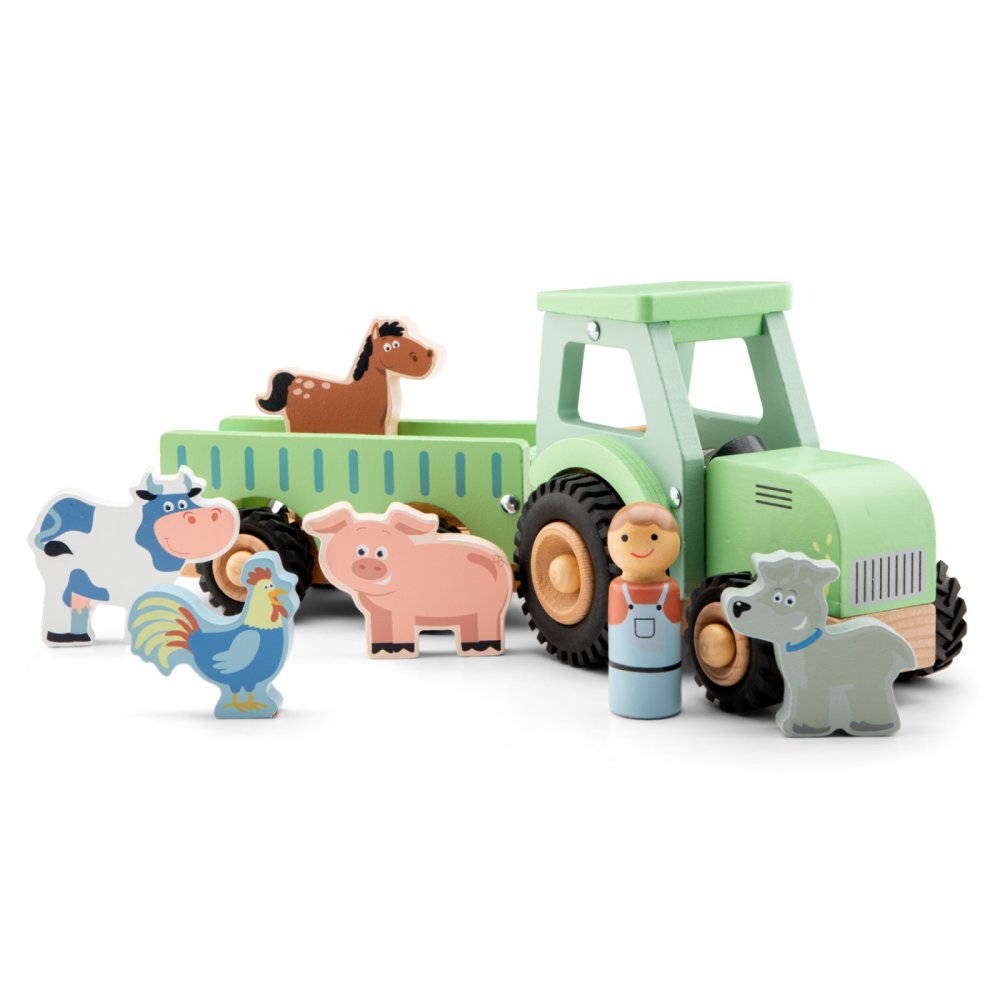 Tracteur avec remorque et animaux – Image 4