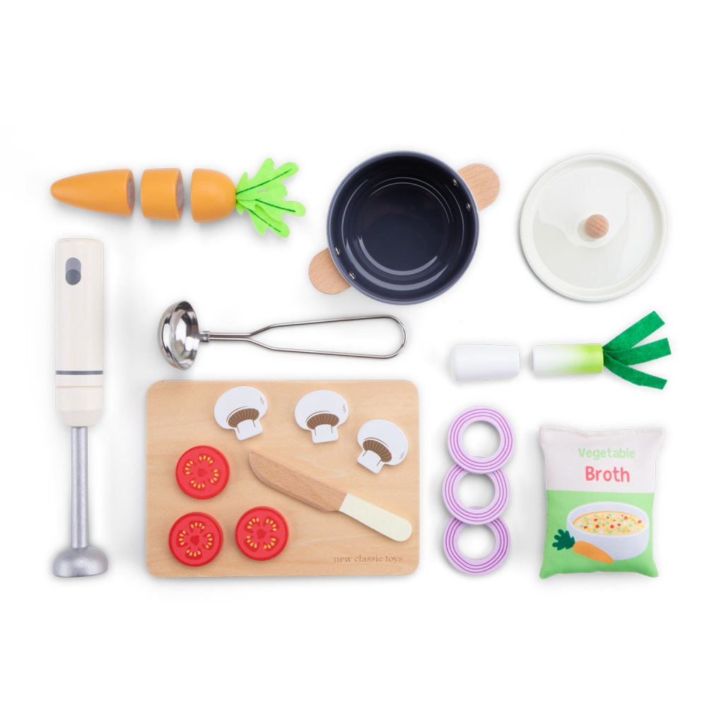 Set di alimenti per preparare la zuppa