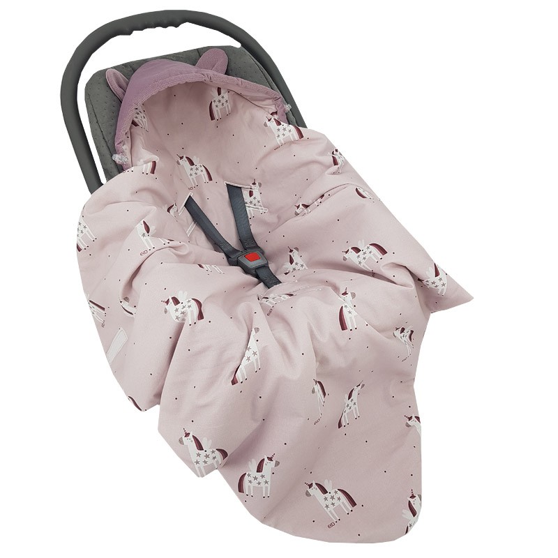 Sacco nanna avvolgente EKO per seggiolino auto VELVET Unicorn 110x100 cm - immagine 3
