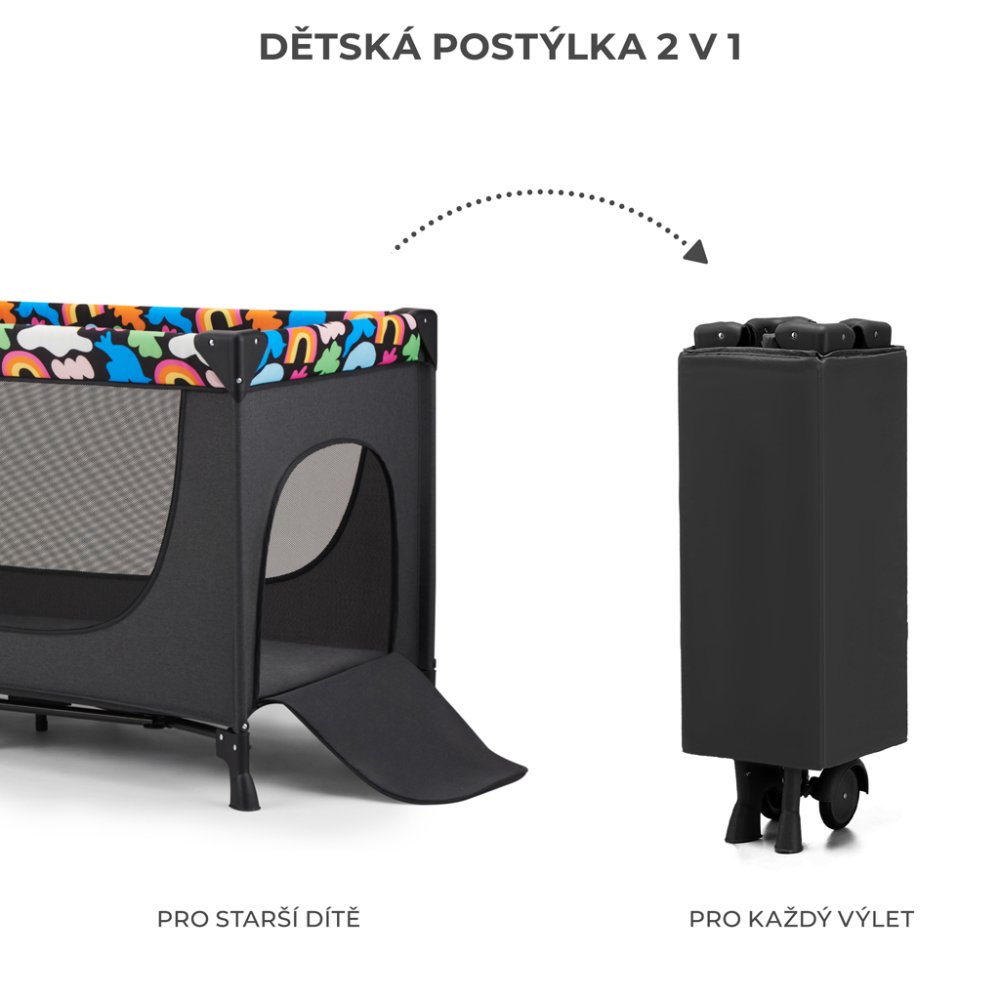 KINDERKRAFT Lettino da viaggio Joy 2 Happy shapes - immagine 3