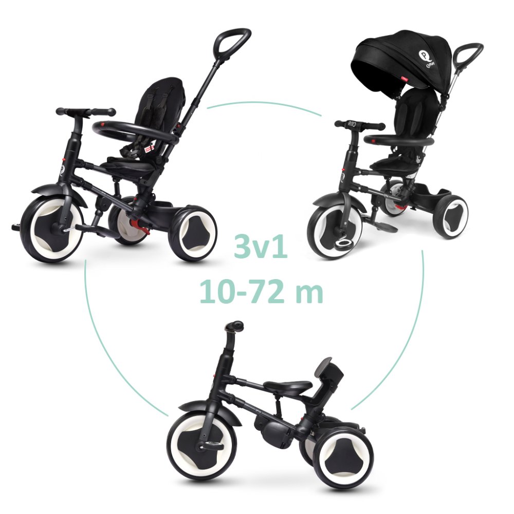 Tricycle QPLAY Rito eva Black, âge 10-72 mois