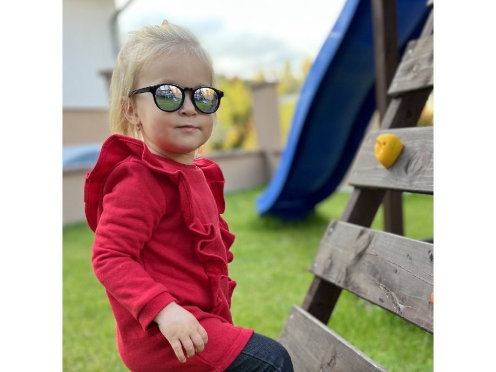 LITTLE KYDOO Lunettes de soleil Mirror Black UV 400, polarisées 2-4 ans – Image 5