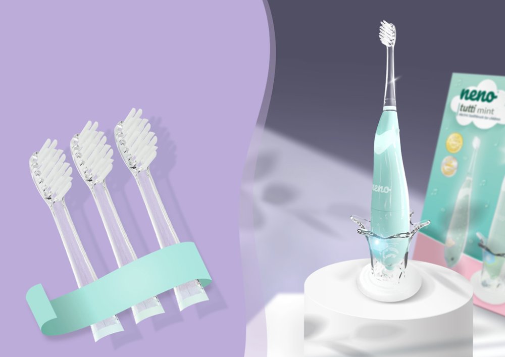 NENO Szczoteczka elektryczna dla dzieci Tutti - miętowa 3r+ - obrazek 7