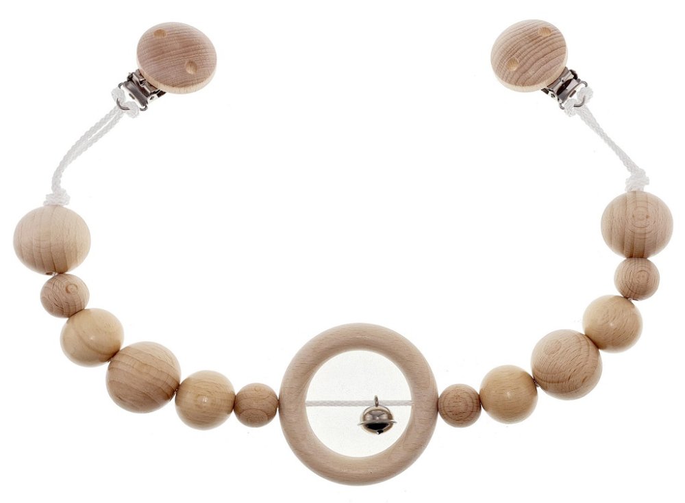 Hess Łańcuszek do wózka z dzwoneczkiem naturalny długi