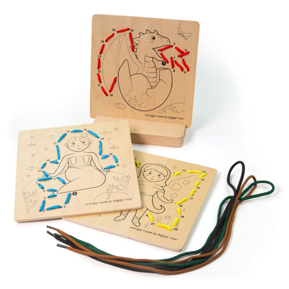 Bigjigs Toys Enhebrado por números Cuentos de hadas