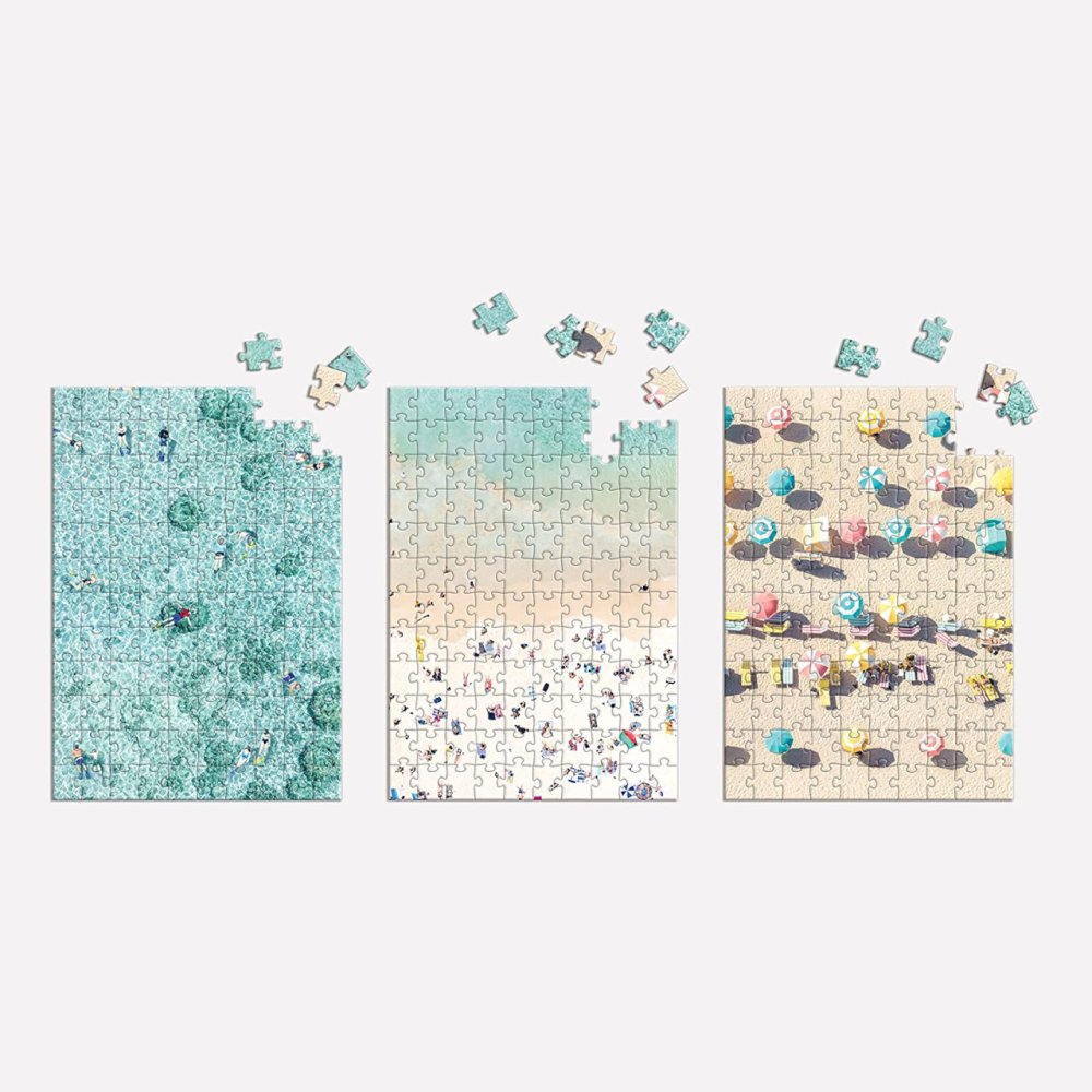 Galison Puzzle Letecké záběry pláží 3×120 dílků (obrázek 10)