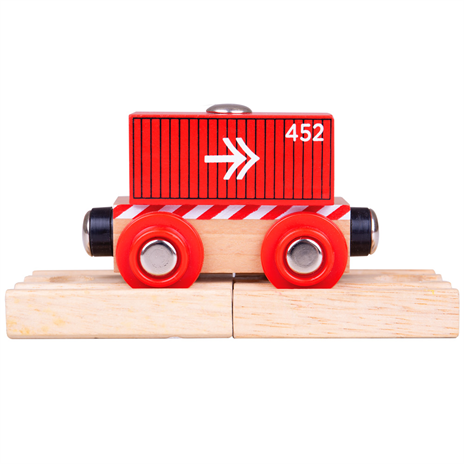 Bigjigs Rail Wagon Czerwony Kontener