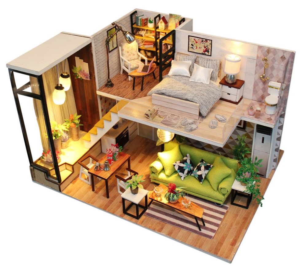 2Kids Toys Miniatur-Puppenhaus Romantischer skandinavischer Stil