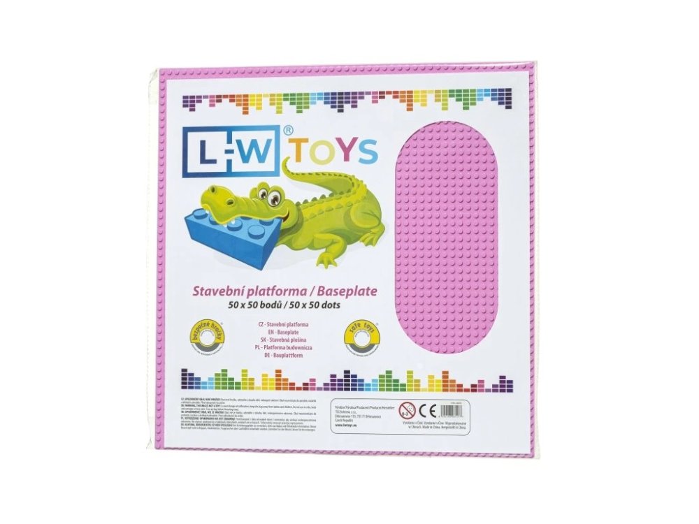 L-W Toys Grande plaque de construction 50x50 plots rose