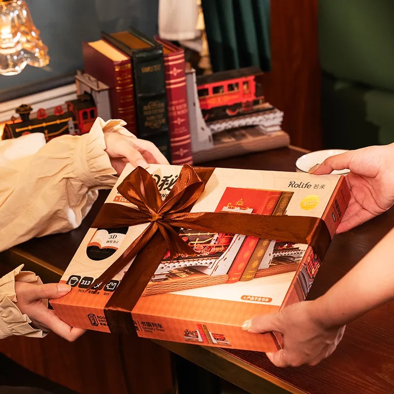 Puzzle 3D RoboTime Serre-livres Train à vapeur historique – Image 5