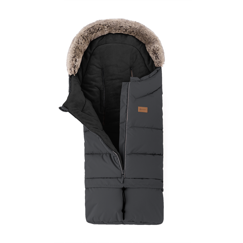 PETITE&MARS Winterfußsack Arctic 4in1 Set + Kinderwagenhandschuhe Furry Forever Schwarz – Bild 6