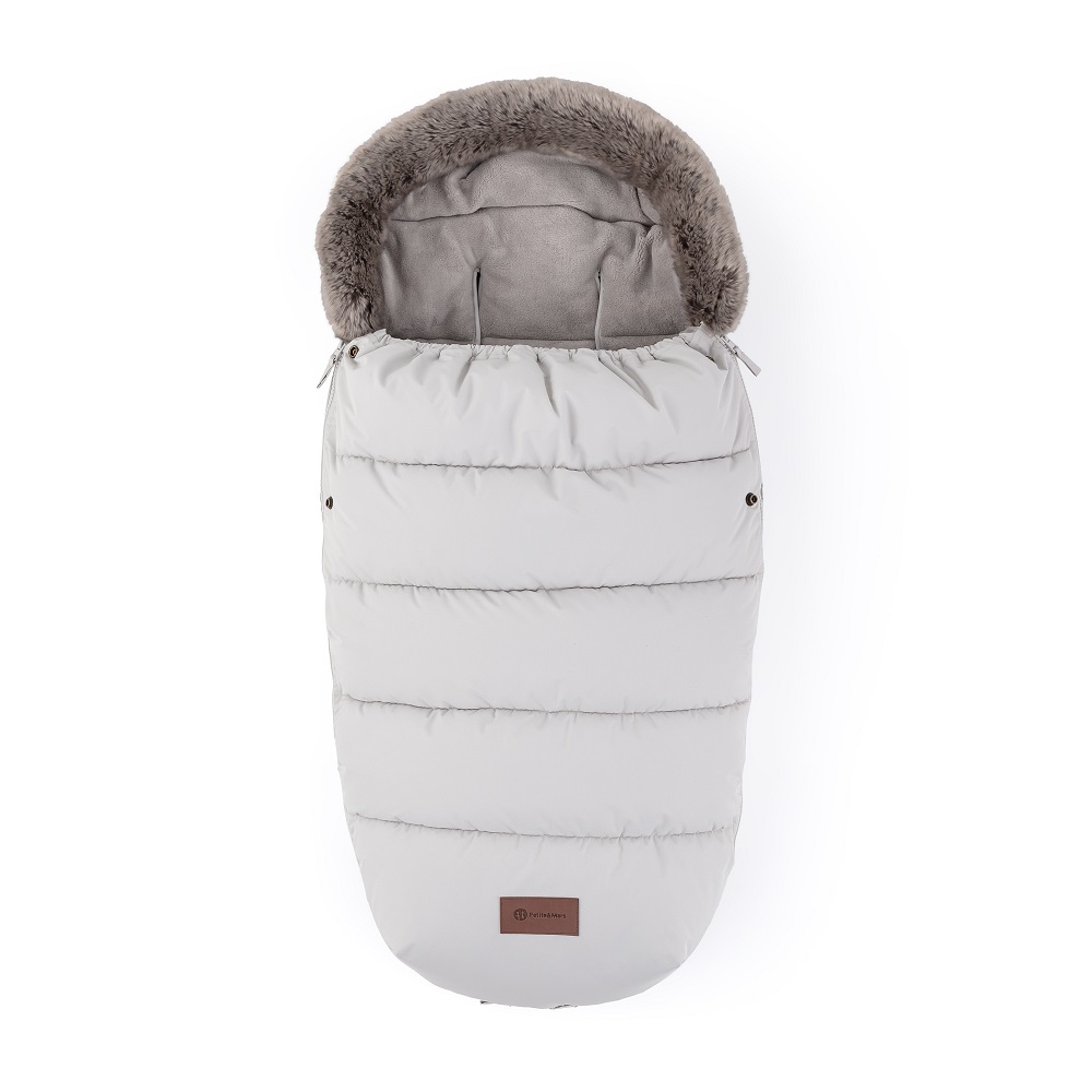 PETITE&MARS Winterfußsack Comfy 4in1 Set + Kinderwagenhandschuhe Furry Champagne Shower – Bild 6