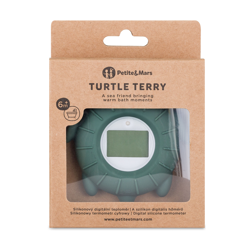 PETITE&MARS Thermomètre digital en silicone Turtle Terry Misty Green 0m+ – Image 5