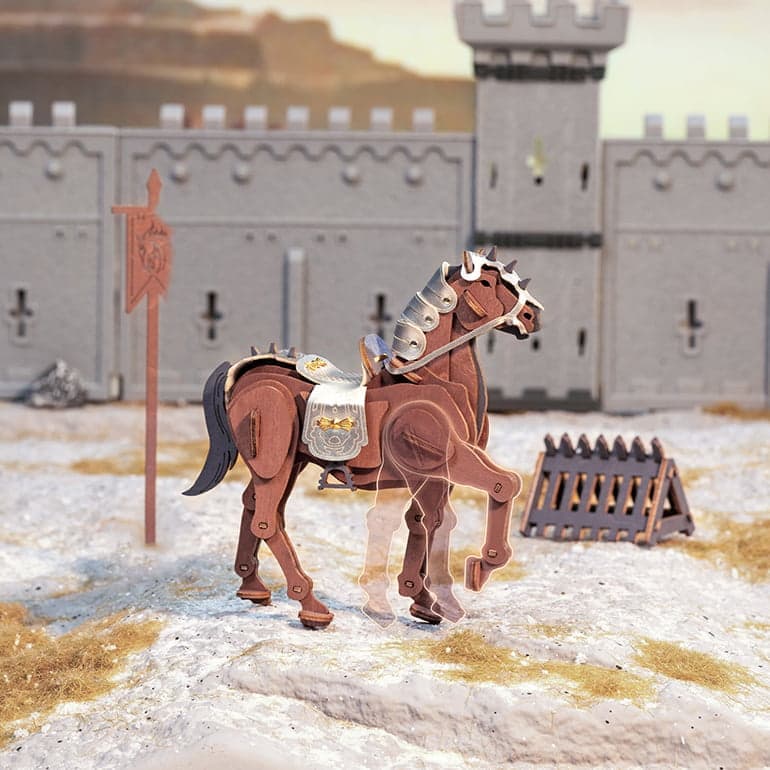 RoboTime 3D dřevěná skládačka Bojovný kůň (obrázek 8)