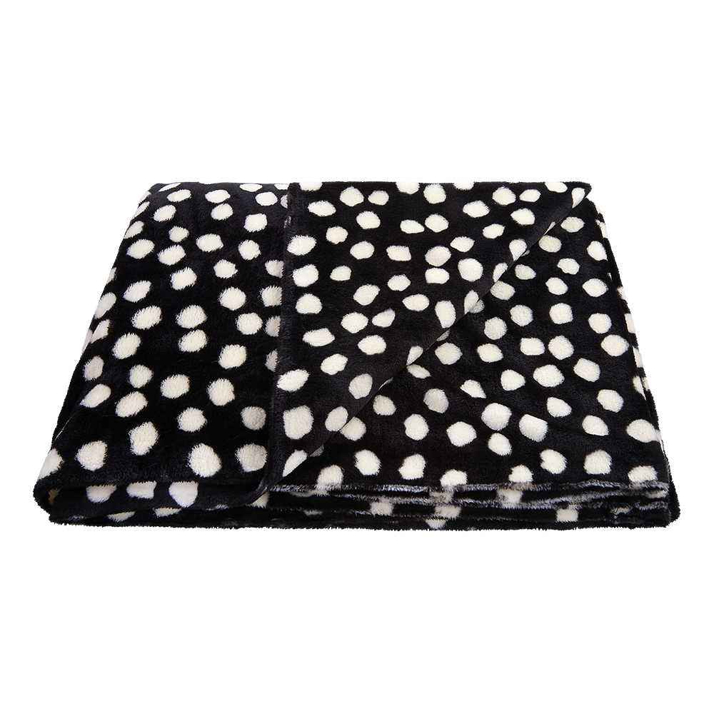 Kuscheldecke MAZLÍK - schwarz weiße Punkte