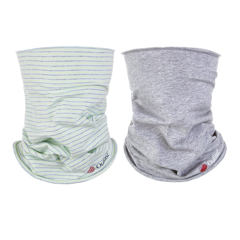 Set cuello infantil fino Outlast® - raya verde amarillento claro/gris jaspeado UNI