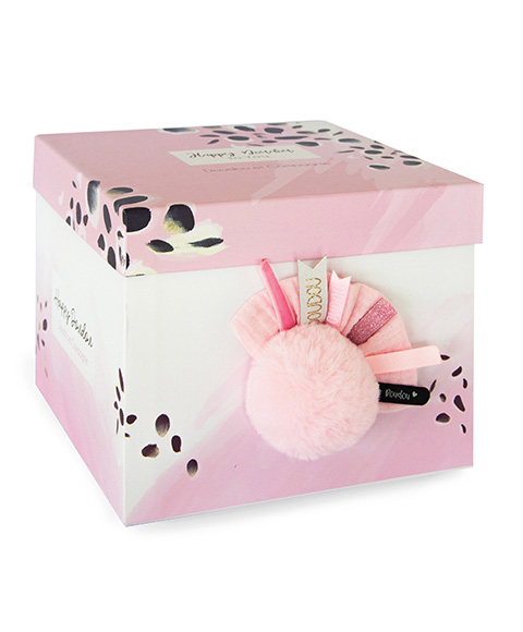 Doudou Dárková sada - Plyšový králíček s růžovou bambulkou 25 cm (obrázek 9)