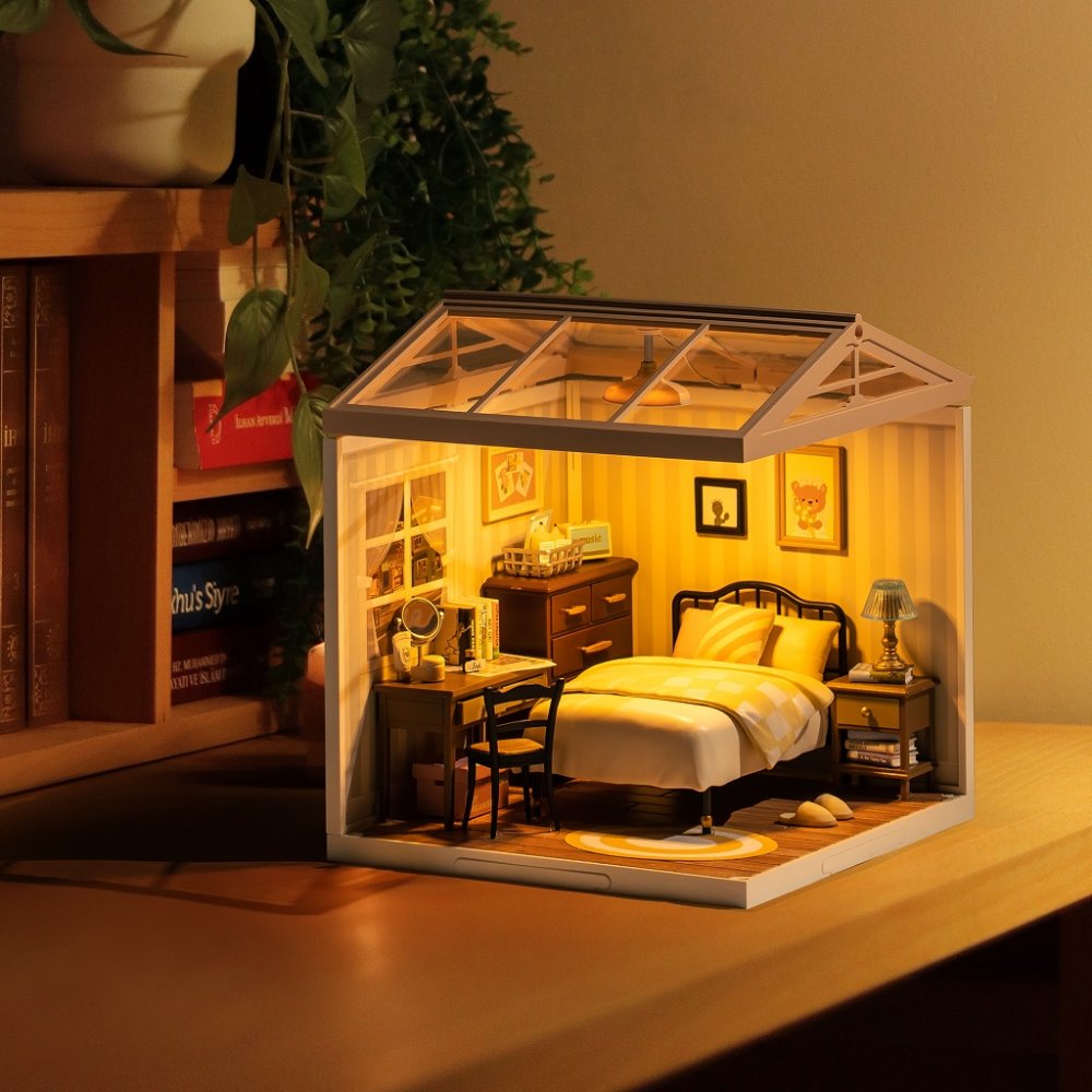 RoboTime 3D dřevěná skládačka Miniatura domečku Ložnice Sweet Dream (obrázek 5)