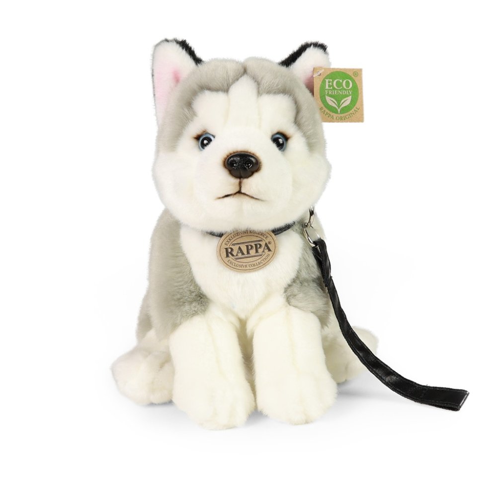Rappa Plyšový pes husky sedící s vodítkem 28 cm ECO-FRIENDLY (obrázek 3)