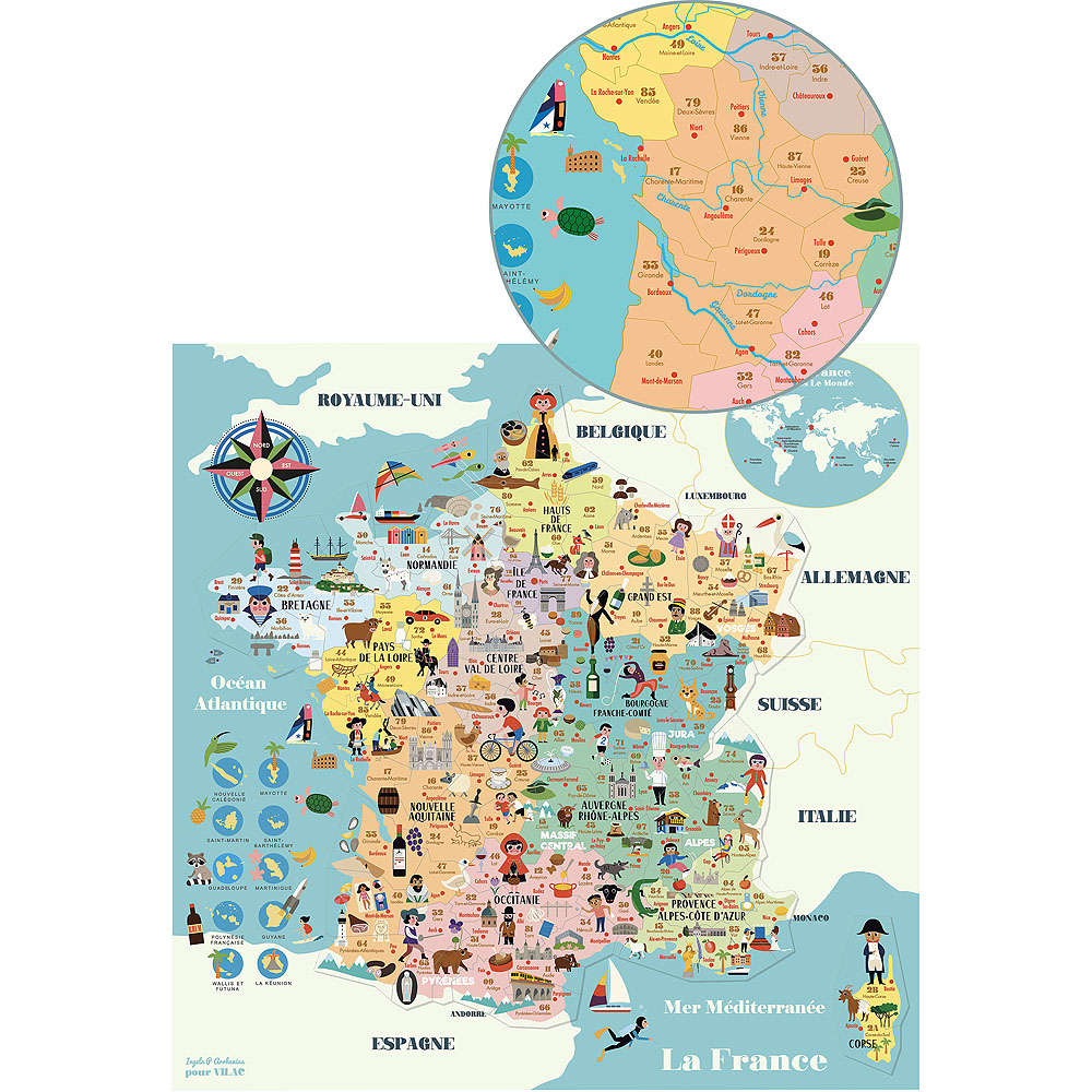 Vilac Magnetická mapa Francie (obrázek 4)