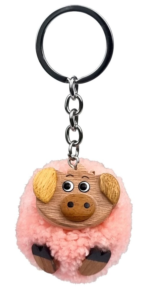 2Kids Toys Drewniany breloczek pompon Świnia