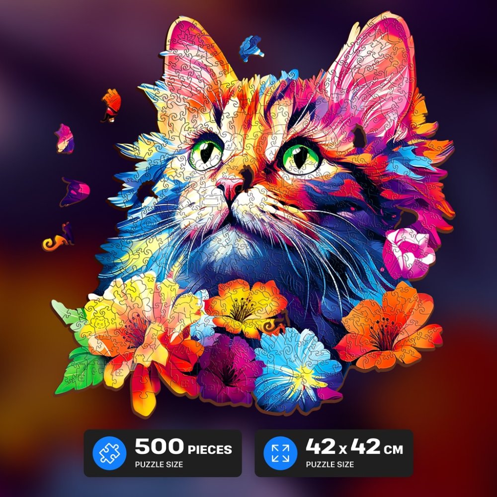 EscapeWelt Dřevěné puzzle Kočka 500 dílků (obrázek 5)