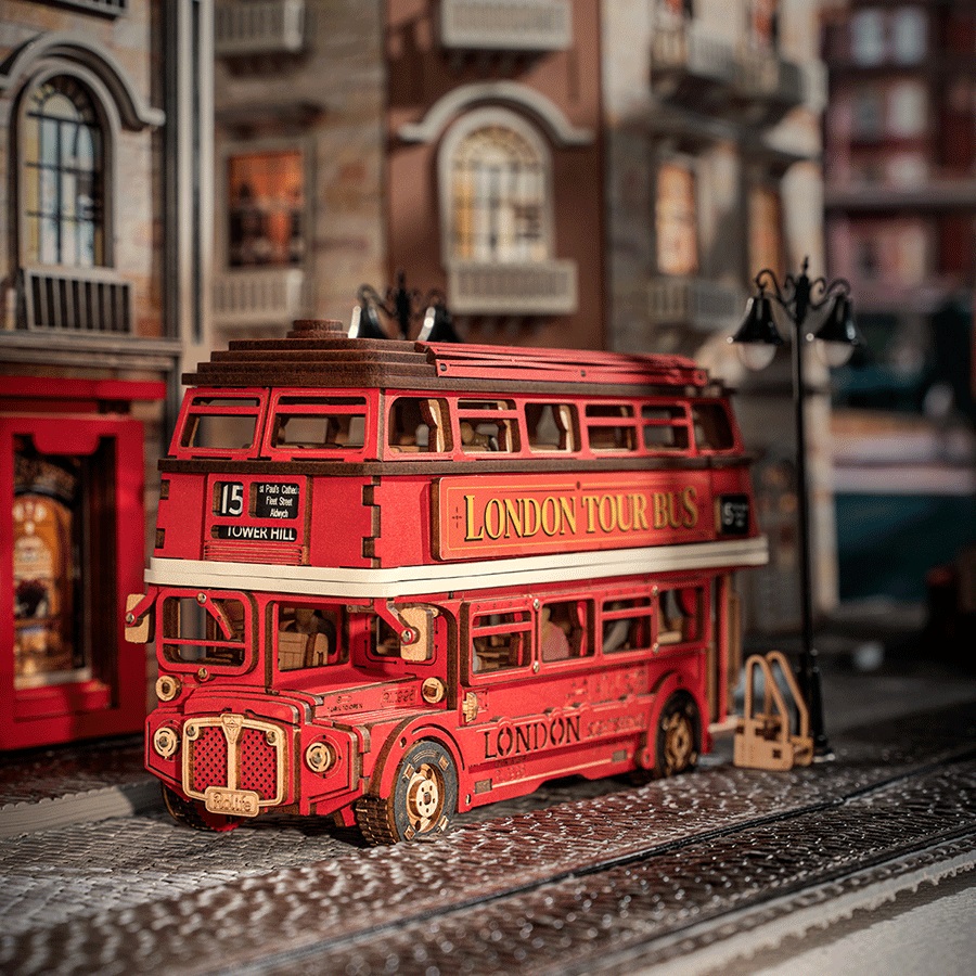 RoboTime 3D dřevěná skládačka Londýnský double-decker (obrázek 9)