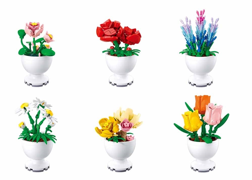 Sluban Flowers M38-B1077 Květiny jarní malé Displej 6 ks