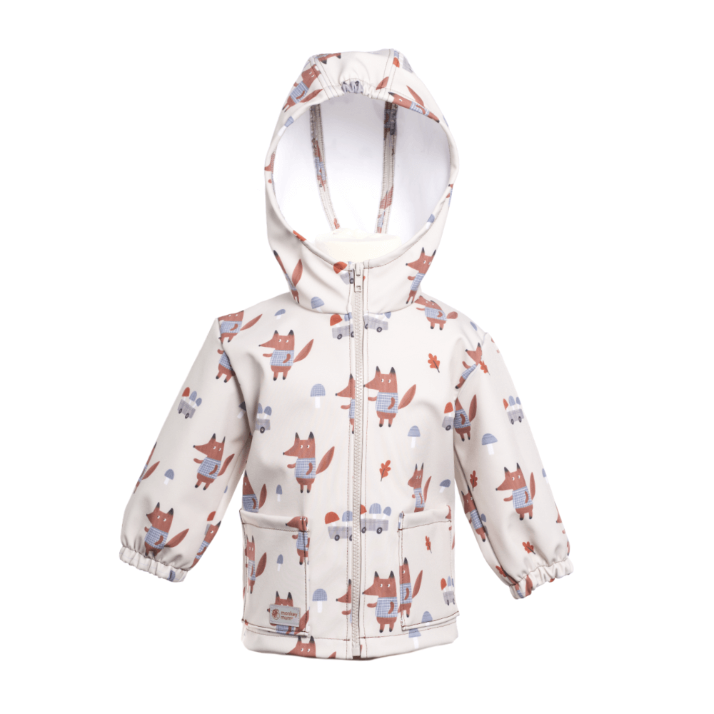 Monkey Mum® Softshell Baby Jacket With Membrane - Foxes & Mushrooms 62,Monkey Mum® Softshell Baby Jacket With Membrane - Foxes & Mushrooms 62