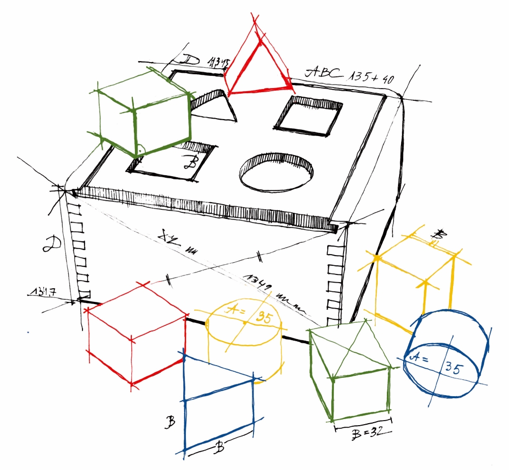 Wooden Story Sortierbox - Regenbogen