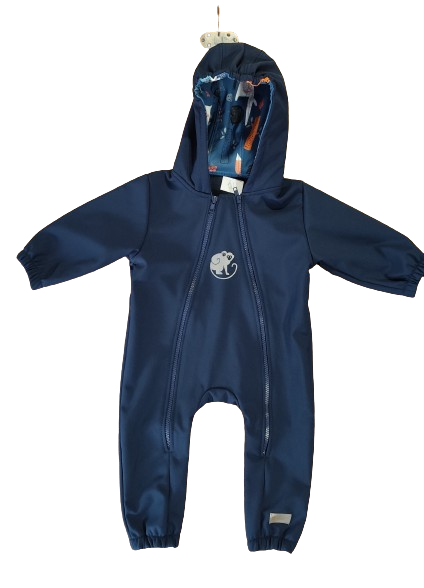 Monkey Mum® Softshell Overall Met Membraan - Nachtelijke Hemel Met Dieren - Maat 62/68, 74/80 74/80