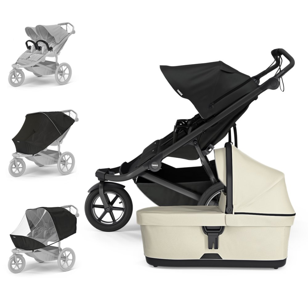 THULE Dječja Kolica Urban Glide Double Black/Soft Beige Set L