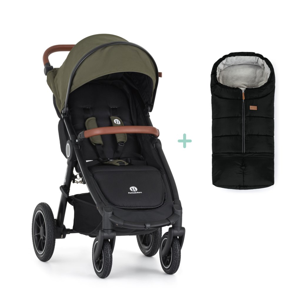 PETITE&MARS Sportvagn Street2 Air Oak Mature Olive + PETITE&MARS Jibotväska GRATIS