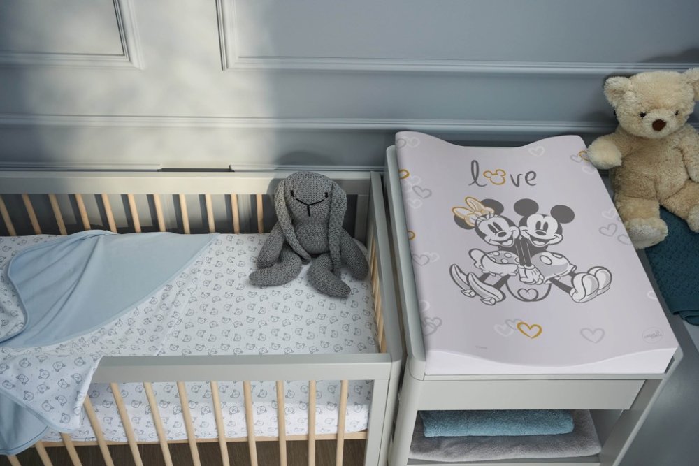 CEBA Podložka Prebaľovacia Mäkká COSY (50x70) Disney Minnie & Mickey Grey