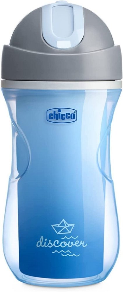 Kubek Termiczny CHICCO Sport Ze Słomką 266 Ml Niebieski 14m+