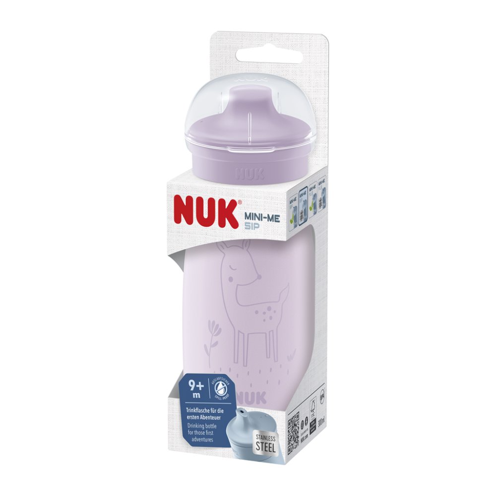 NUK Láhev Mini-Me Sip Nerezová - Fialová 300ml, 9m+