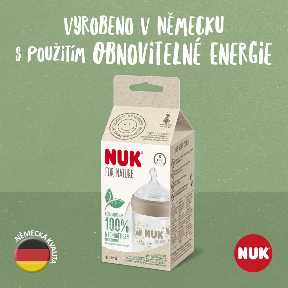 Butelka Dla Niemowląt NUK For Nature Z Regulacją Temperatury, Brązowa 150 Ml