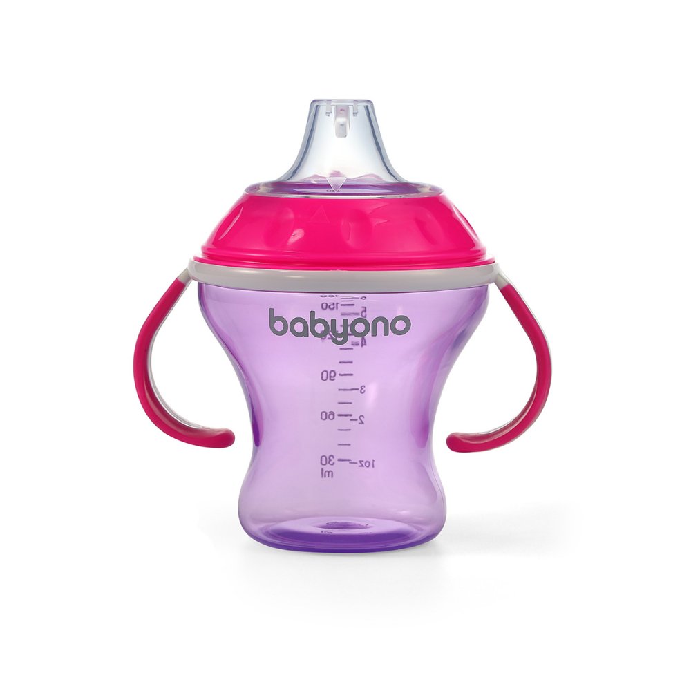 BABYONO Icke-flytande Mugg Med Mjukt Munstycke Natural Nursing 180 Ml Lila