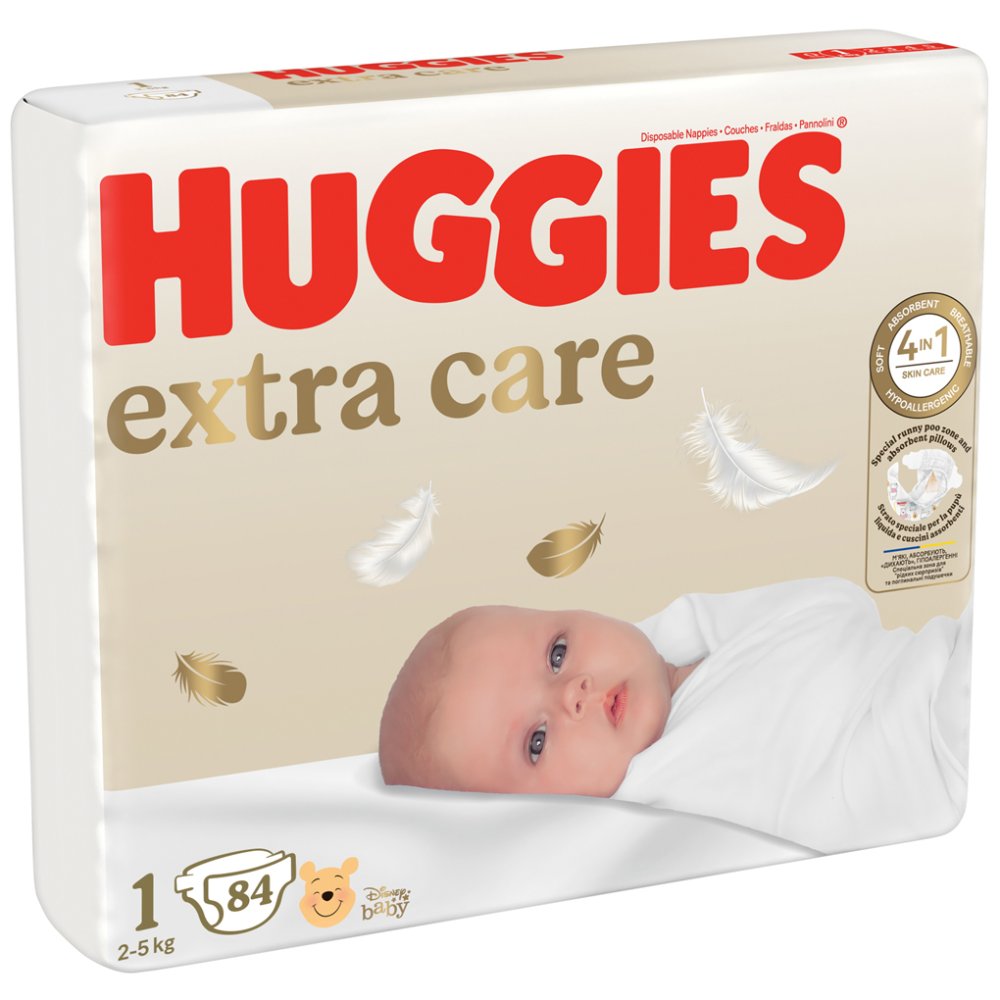 HUGGIES® Extra Care Wegwerfwindeln 1 (2-5 Kg) 84 Stk