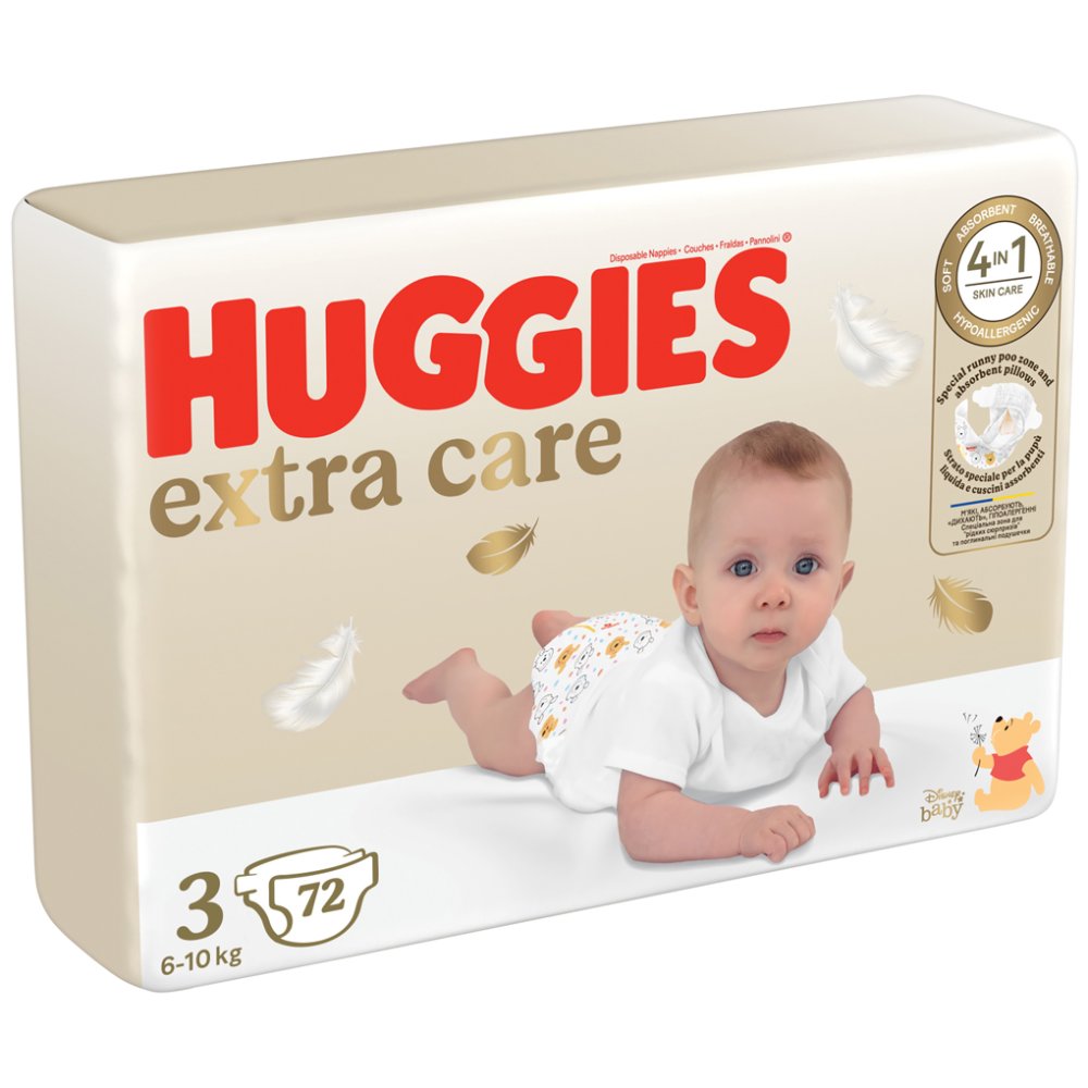 HUGGIES® Extra Care Pañales Desechables 3 (6-10 Kg) 72uds