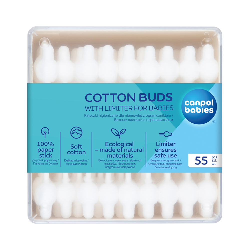 CANPOL BABIES Cotton Swabs With Paper Limiter 56 Pcs