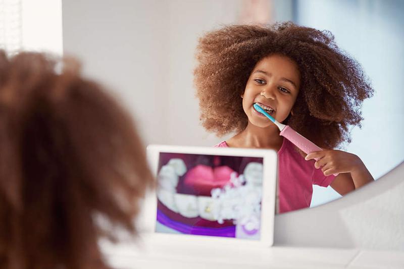 PHILIPS Brosse à Dents électrique Sonique Pour Enfants Avec Bluetooth Rose HX6352/42