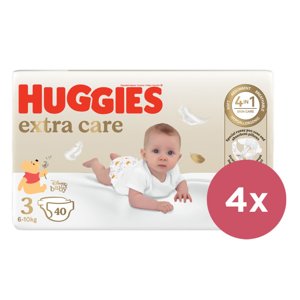 4x HUGGIES® Jednokratne Pelene Extra Care 3 (6-10 Kg) 40 Kom