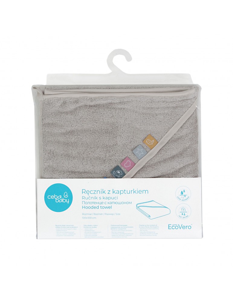 CEBA Hooded Towel EcoVero Line 100x100 Moonbeam Ceba