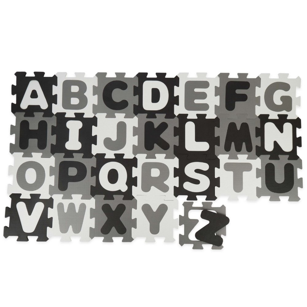 Bieco - Tappeto da gioco in schiuma con alfabeto - puzzle bianco & nero - 26 pz