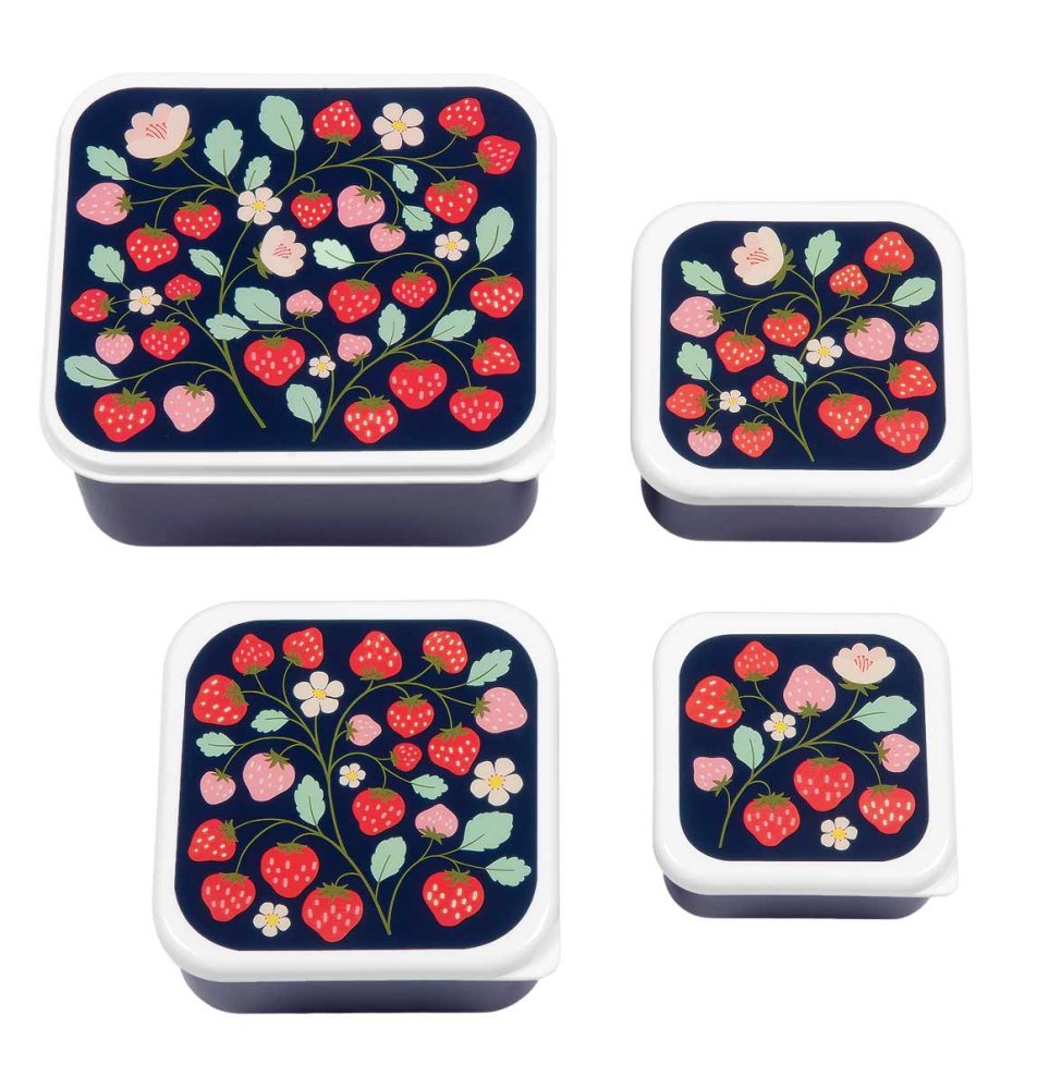 A Little Lovely Company - Ensemble de 4 boîtes à goûter - Fraises
