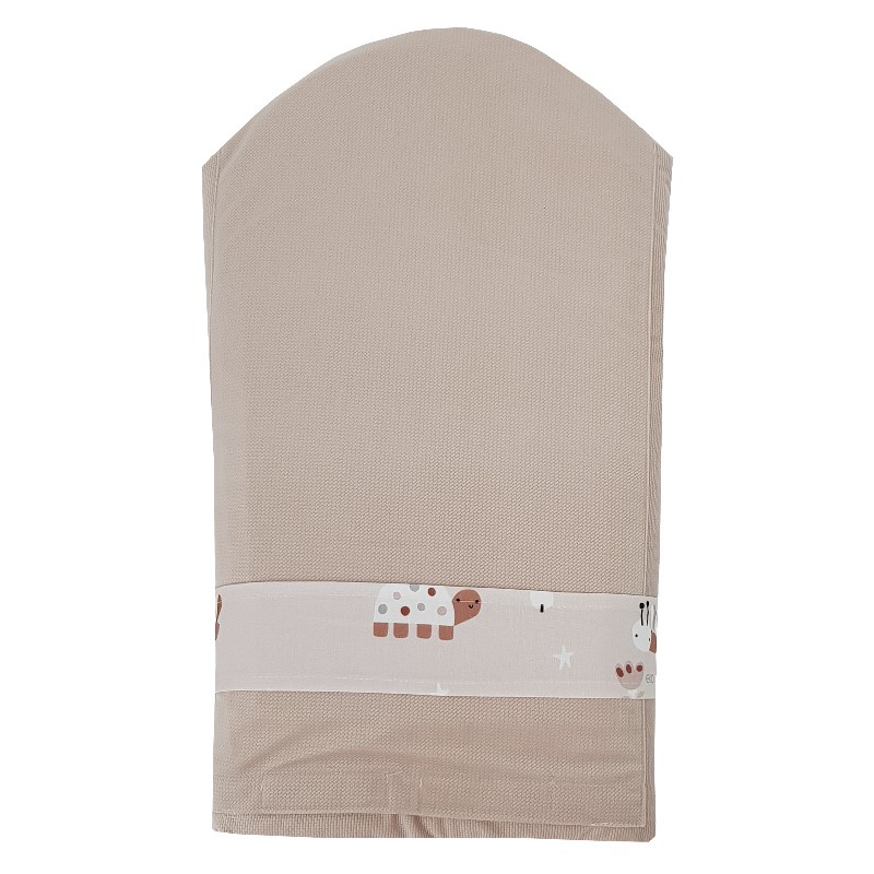 Couverture d'emmaillotage écologique en coton avec insert amovible en noix de coco VELVET Bees Beige 75x75 cm – Image 6