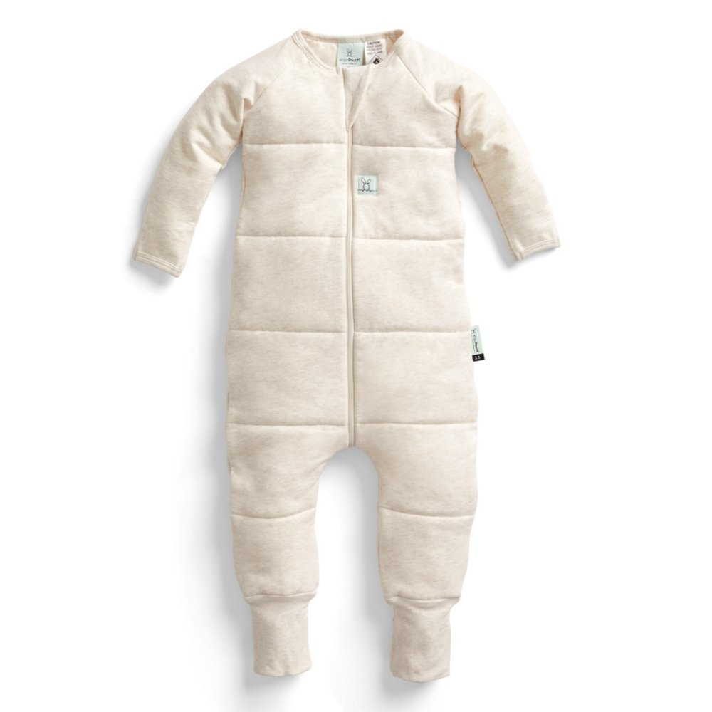 ERGOPOUCH Combinaison de nuit en coton biologique Onesie Oatmeal Marle 6-12 m, 2,5 tog