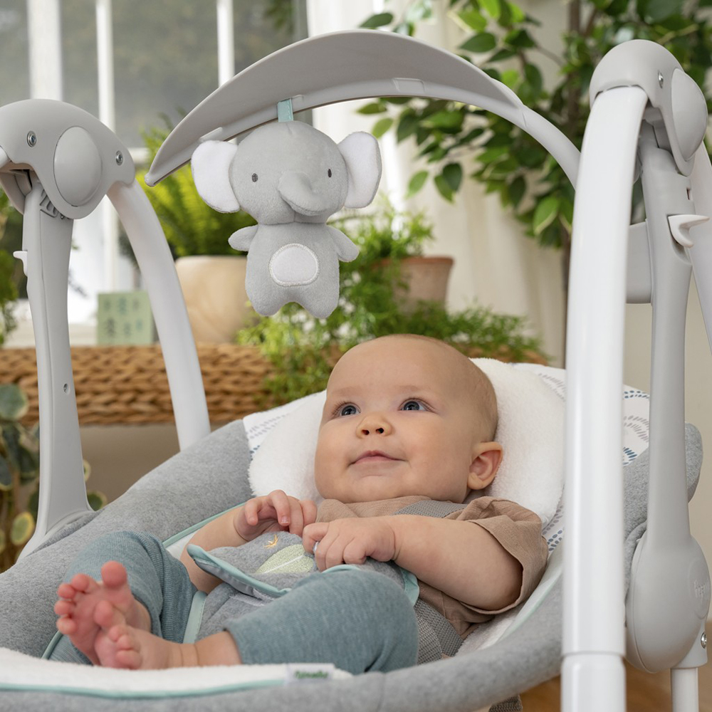 INGENUITY Altalena convertibile con adattatore vibrante con melodia Swell™ 2in1, 0m+ fino a 9 kg - immagine 5